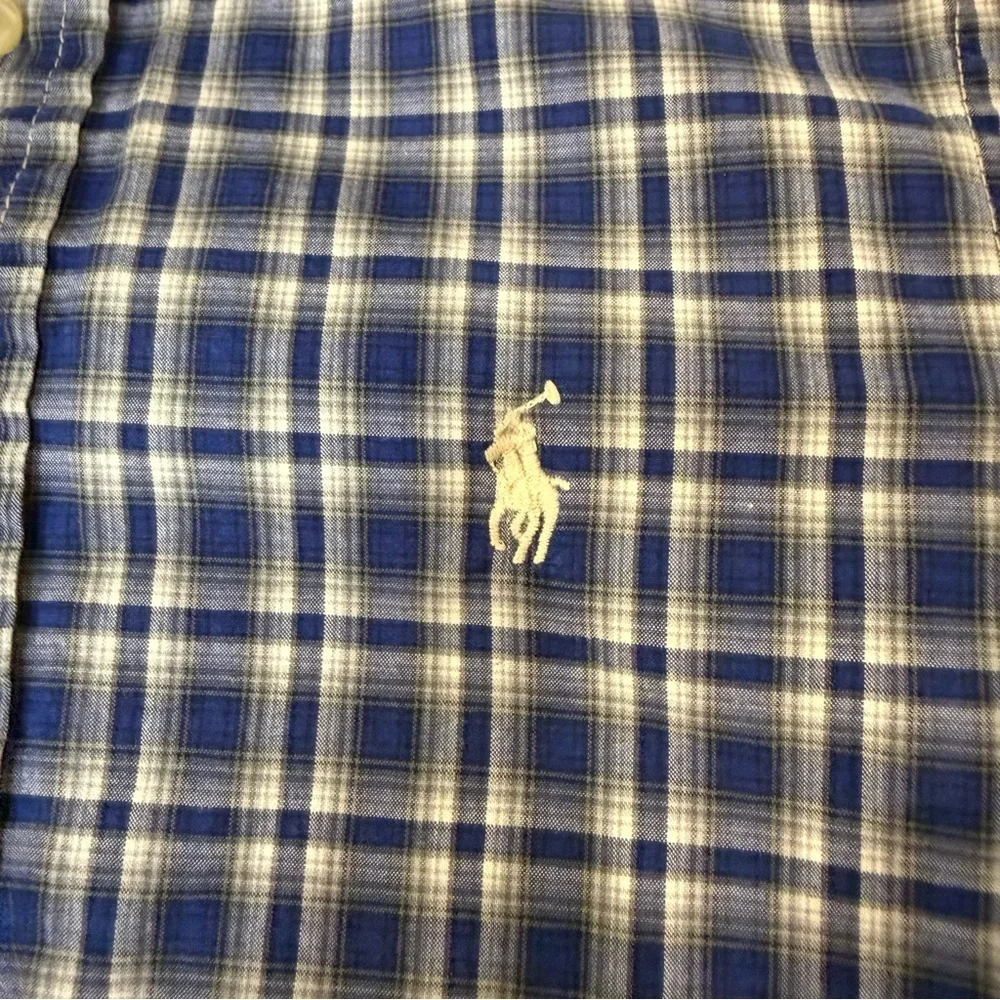 Ralph Lauren Button Down Shirt Long Sleeves Blue Plaid Boy’s Size 4